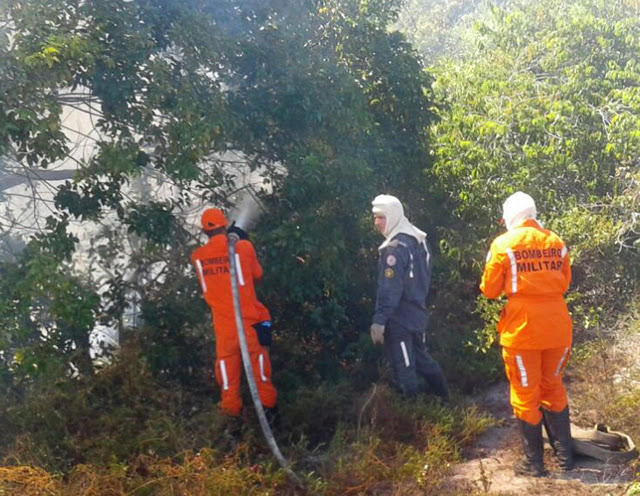 🚨GUARAJUBA Novo incêndio é contido pela Defesa Civil e bombeiros