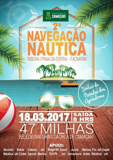 TURISMO NÁUTICO

 

Camaçari recebe evento

náutico no sábado (18)