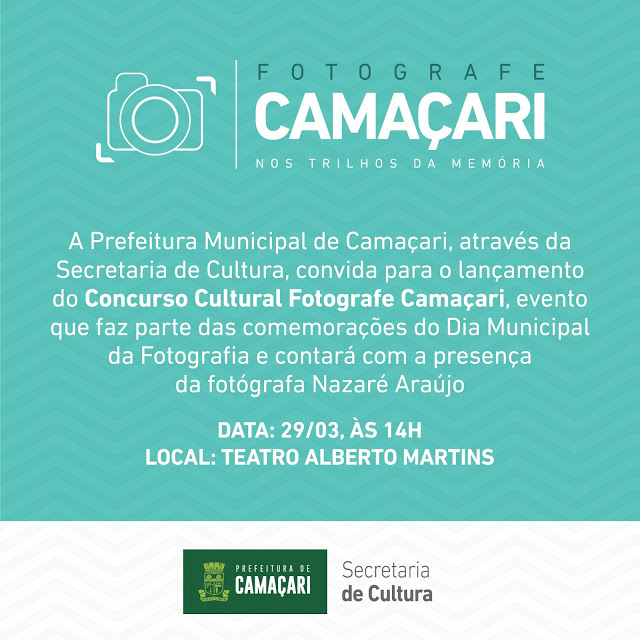 🚨FOTOGRAFE CAMAÇARI :Secult promove concurso cultural 