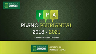 PPA CAMAÇARI 2018-2021:População pode participar a partir do dia 1°