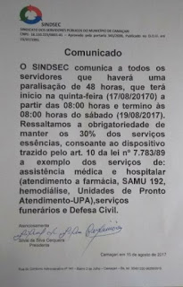 🚨 SERVIDORES PÚBLICOS DE CAMAÇARI FAZEM PARALISAÇÃO DE 48h.