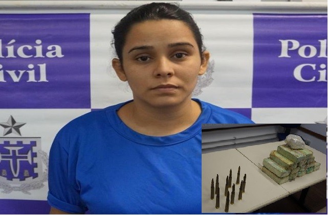 Mulher é presa com droga e munição capaz de derrubar avião