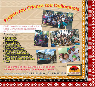 QUILOMBO DA CORDOARIA Projeto leva recreação para comunidade