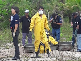 OSSADA ENCONTRADA NA BARRAGEM SANTA HELENA FINALMENTE É REMOVIDA PELA POLÍCIA TÉCNICA.