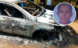 Taxista de 72 anos é morto e tem carro incendiado na Bahia