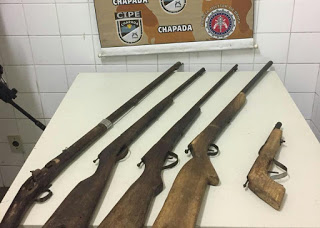 Cinco armas de fogo são localizadas na zona rural de Itaberaba