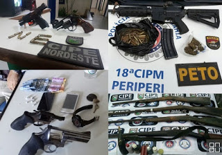 Policia apreende cerca de 22 Armas de fogo em apenas 48h