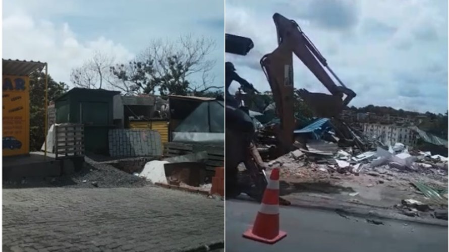 Comerciantes acusam Prefeitura de derrubar barracas no bairro de Novo Horizonte