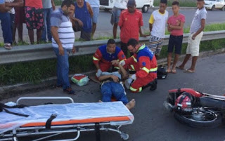 Acidente na CIA-Aeroporto deixa motociclista ferido