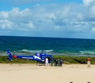 Graer sobrevoa a Praia de Arembepe após afogamento de jovem