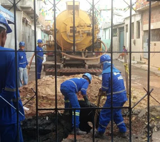 Após denuncia embasa retoma serviço no bairro da Nova vitória