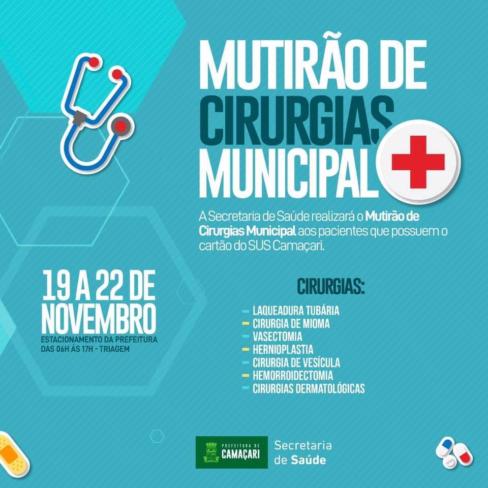 Prefeitura de Camaçari promove mutirão de cirurgias eletivas