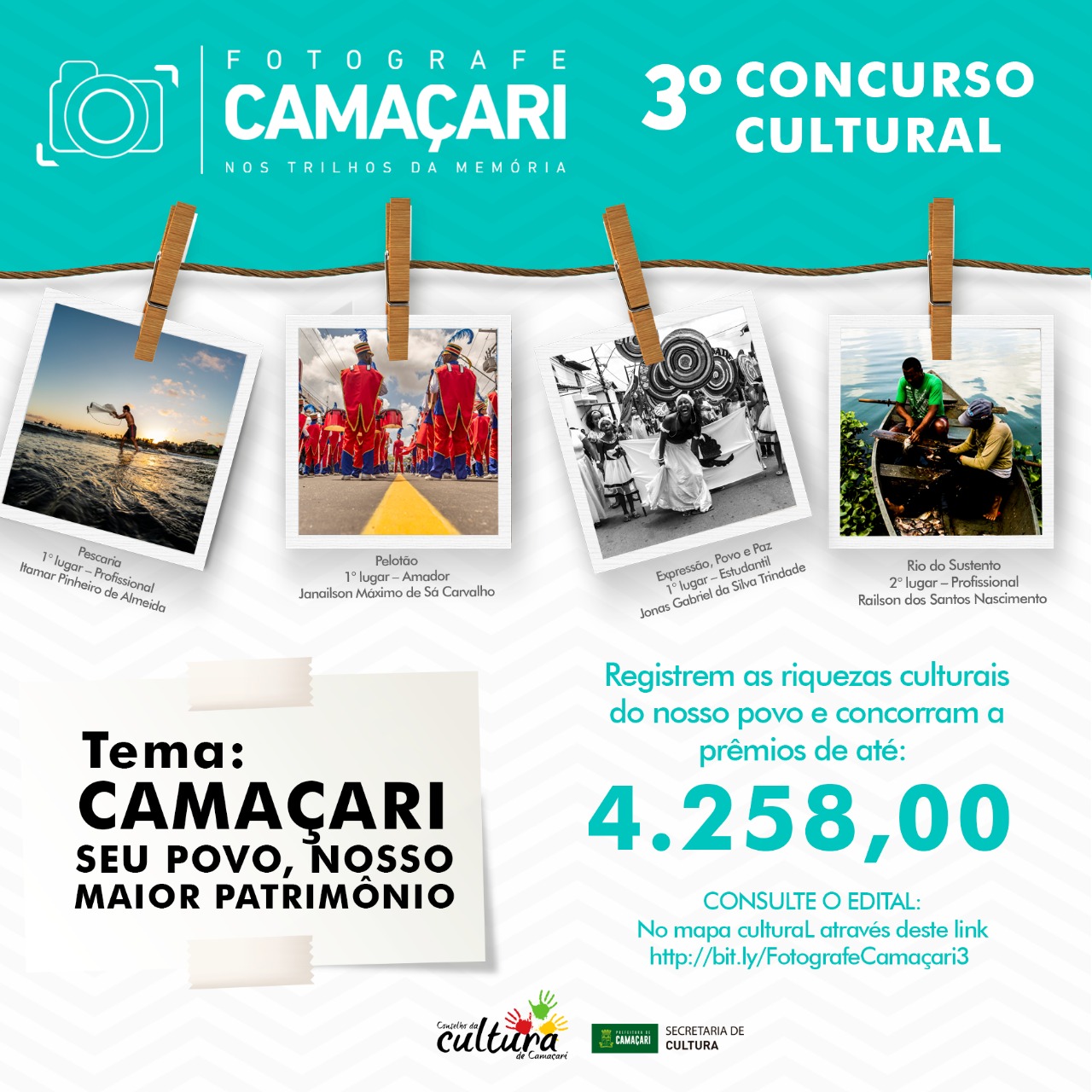 Abertas as inscrições para a 3ª edição do Concurso Cultural Fotografe Camaçari