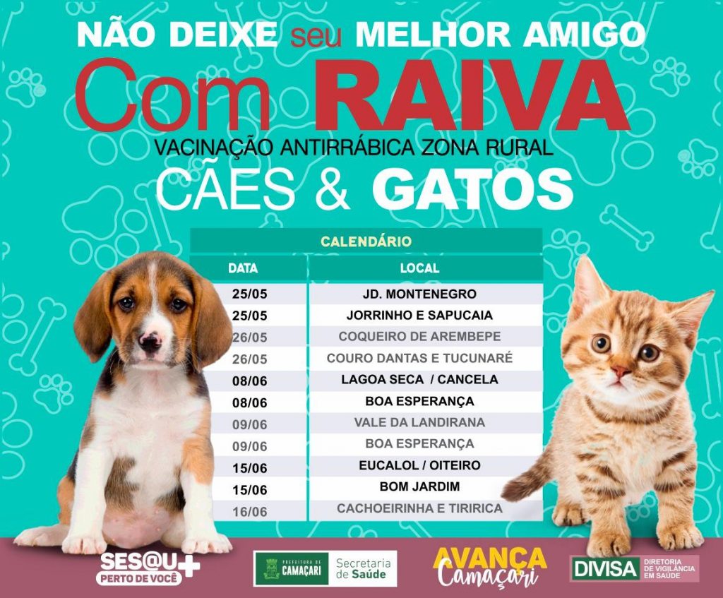 Secretaria de Saúde realiza vacinação de animais na zona rural