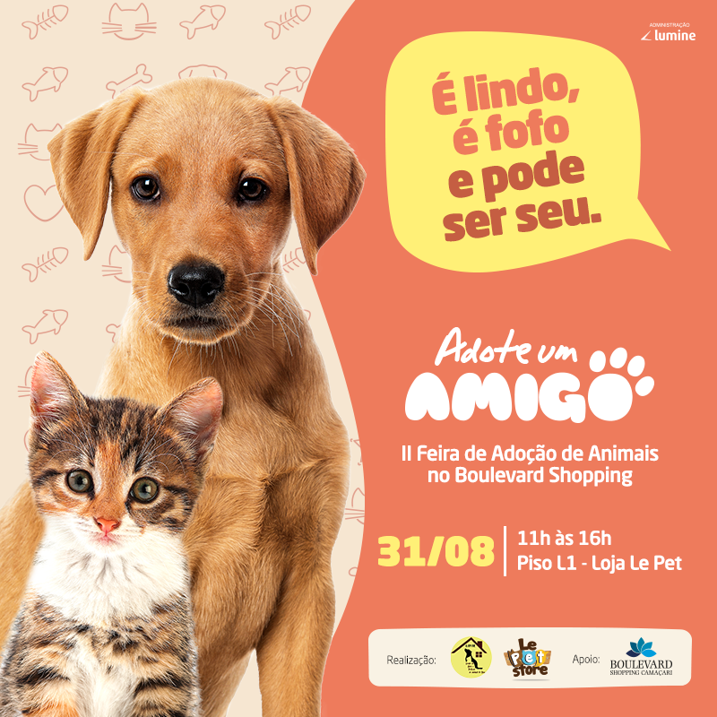 II edição da Feira de adoção de animais acontece no Boulevard Shopping Camaçari
