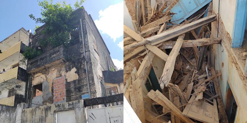 Operário é soterrado após desabamento de prédio no Centro de Salvador